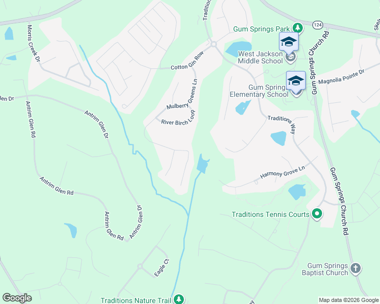 map of restaurants, bars, coffee shops, grocery stores, and more near 3173 Mulberry Greens Lane in Jefferson