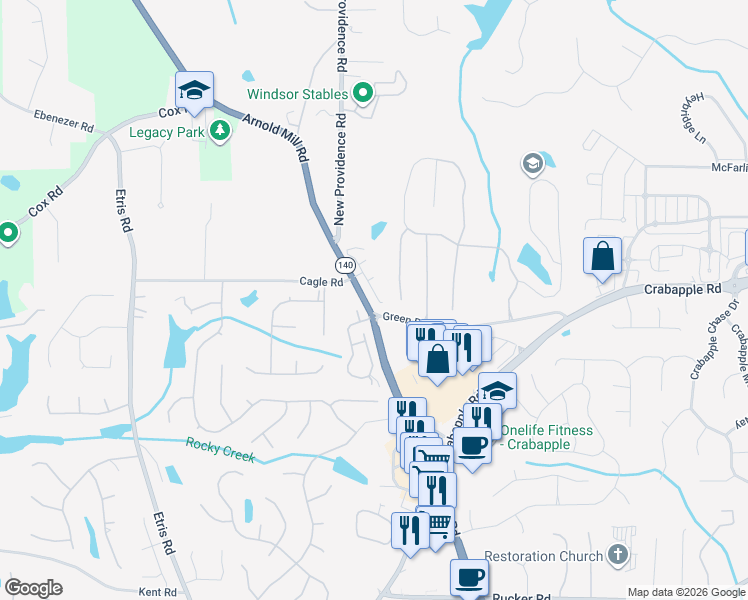 map of restaurants, bars, coffee shops, grocery stores, and more near 117 Quinn Way in Milton