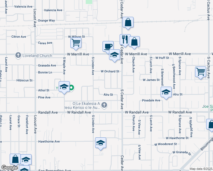 map of restaurants, bars, coffee shops, grocery stores, and more near 695 West Vodden Street in Bloomington