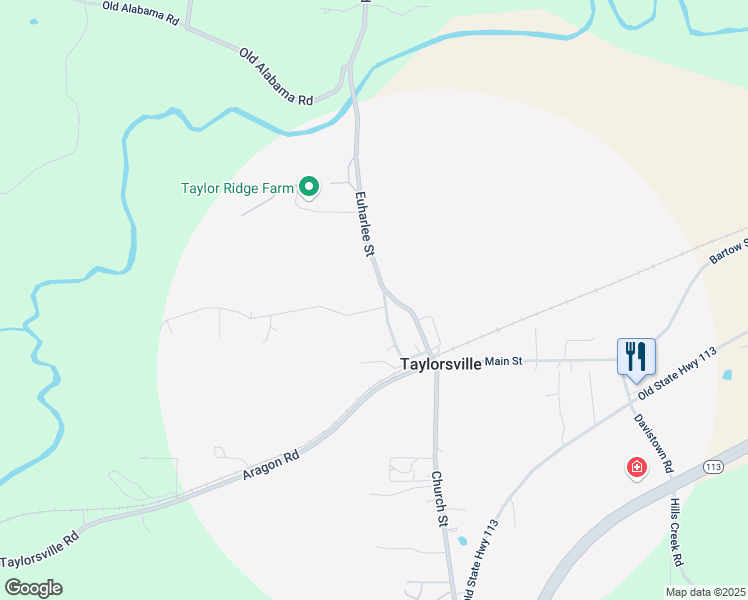 map of restaurants, bars, coffee shops, grocery stores, and more near 12 Madden Street in Taylorsville