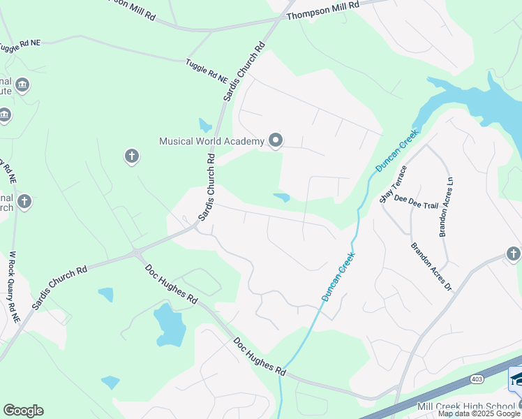 map of restaurants, bars, coffee shops, grocery stores, and more near 3380 Duncan Bridge Drive in Buford