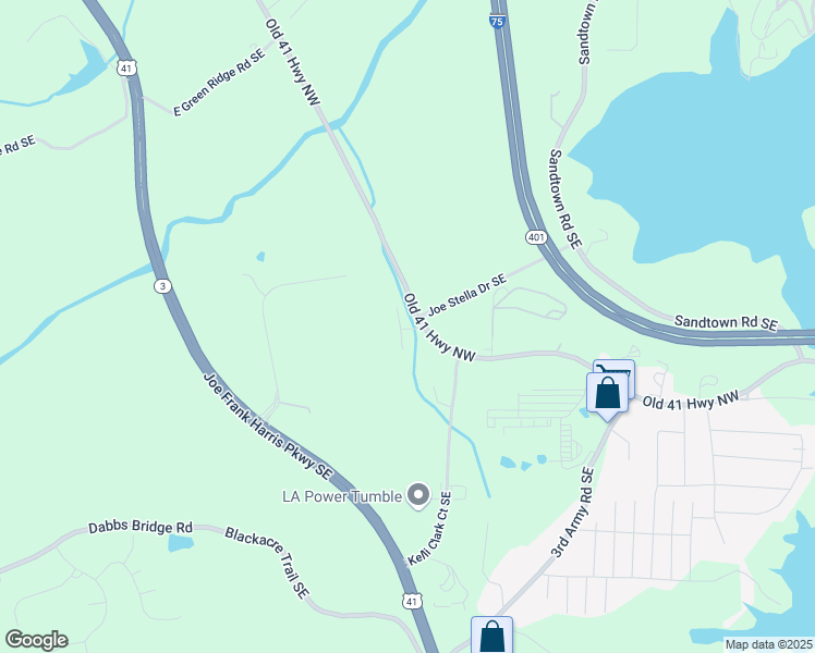 map of restaurants, bars, coffee shops, grocery stores, and more near 1008 Highway 293 Southeast in Cartersville