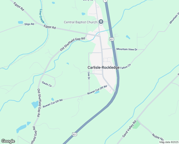 map of restaurants, bars, coffee shops, grocery stores, and more near 134 Harris Street in Attalla