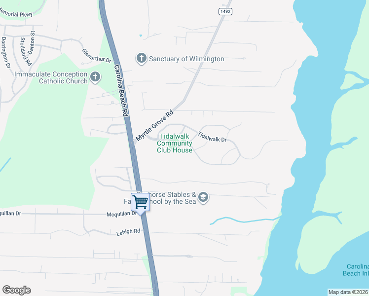 map of restaurants, bars, coffee shops, grocery stores, and more near 8013 Bonfire Drive in Wilmington