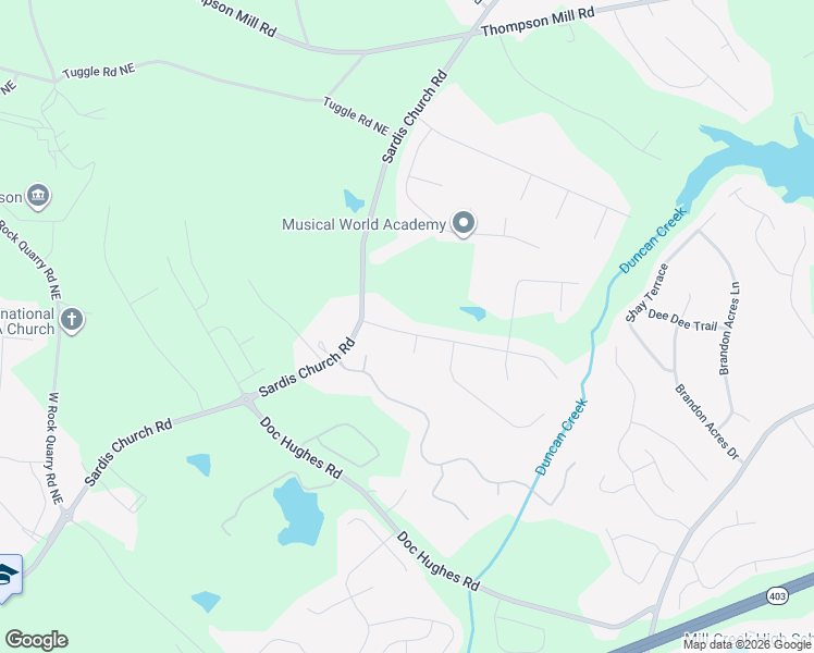 map of restaurants, bars, coffee shops, grocery stores, and more near 3340 Duncan Bridge Drive in Buford