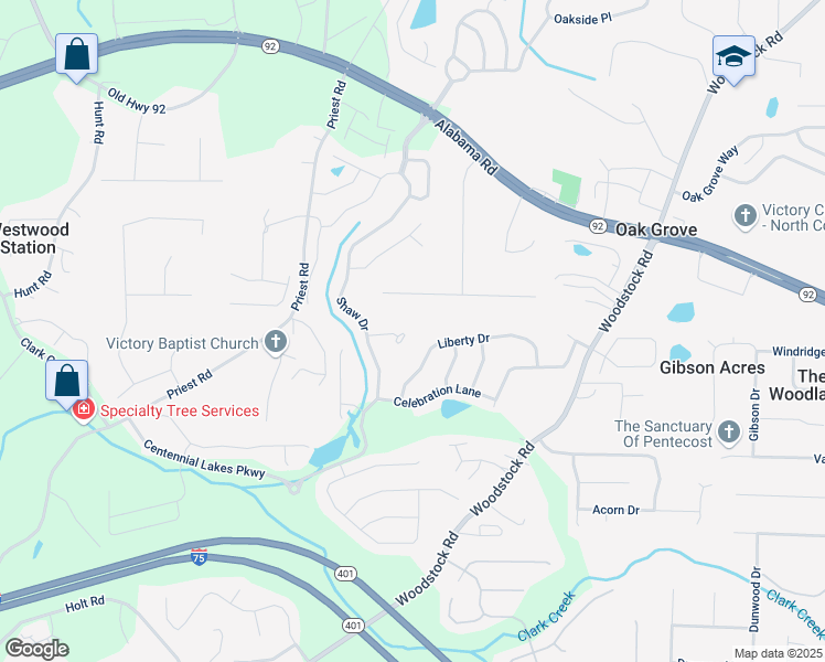 map of restaurants, bars, coffee shops, grocery stores, and more near 713 Bronze Court in Acworth