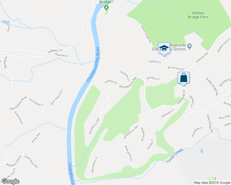 map of restaurants, bars, coffee shops, grocery stores, and more near 5604 Brendlynn Drive Northwest in Suwanee