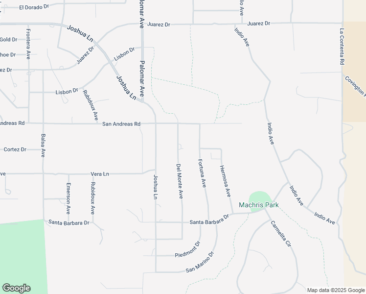 map of restaurants, bars, coffee shops, grocery stores, and more near 8977 Del Monte Avenue in Yucca Valley