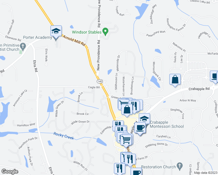 map of restaurants, bars, coffee shops, grocery stores, and more near 117 Quinn Way in Milton