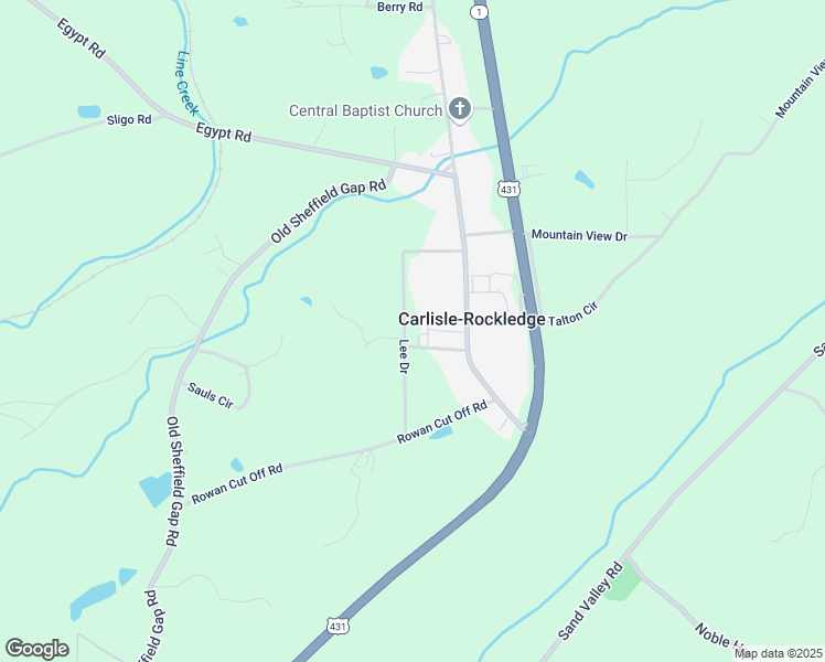 map of restaurants, bars, coffee shops, grocery stores, and more near 134 Harris Street in Attalla