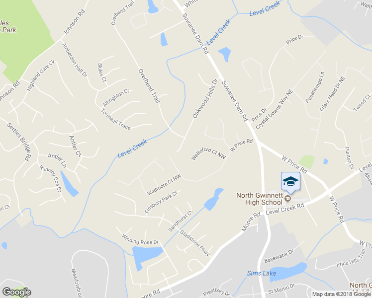 map of restaurants, bars, coffee shops, grocery stores, and more near 162 Oakwood Hills Drive in Suwanee