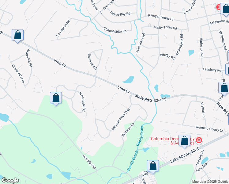 map of restaurants, bars, coffee shops, grocery stores, and more near 337 Amstar Road in Columbia