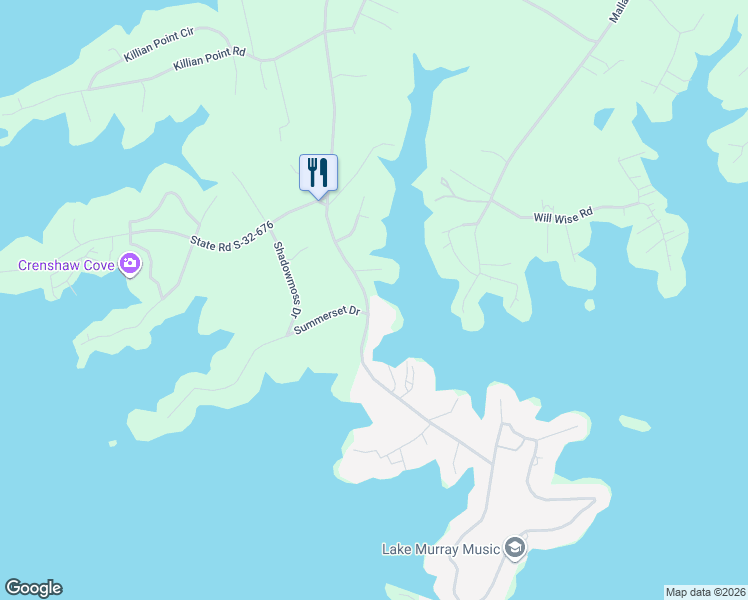 map of restaurants, bars, coffee shops, grocery stores, and more near 3457 Wessinger Road in Chapin