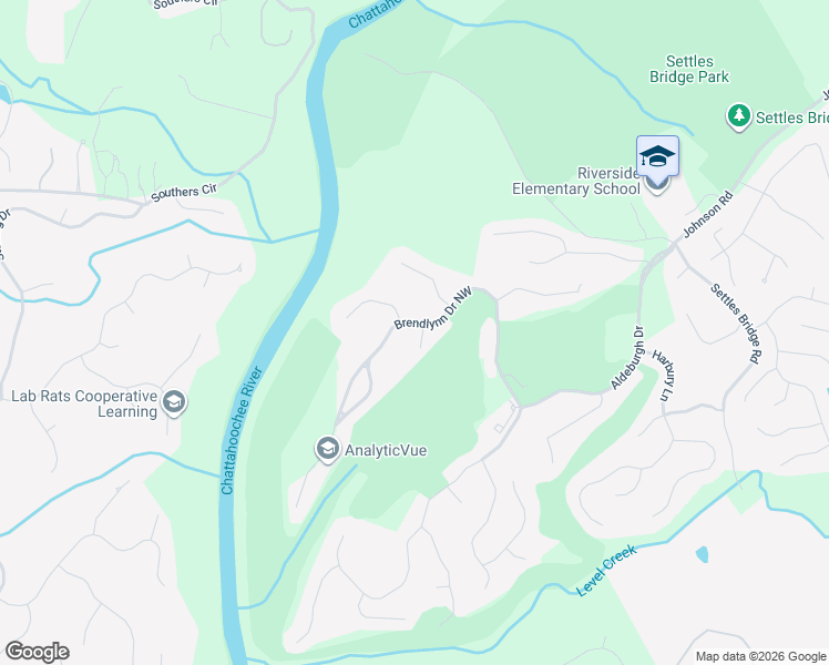 map of restaurants, bars, coffee shops, grocery stores, and more near 5584 Brendlynn Drive Northwest in Suwanee
