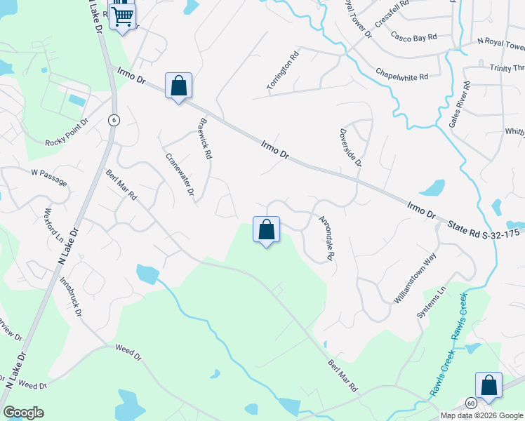 map of restaurants, bars, coffee shops, grocery stores, and more near 246 Sandstone Road in Columbia