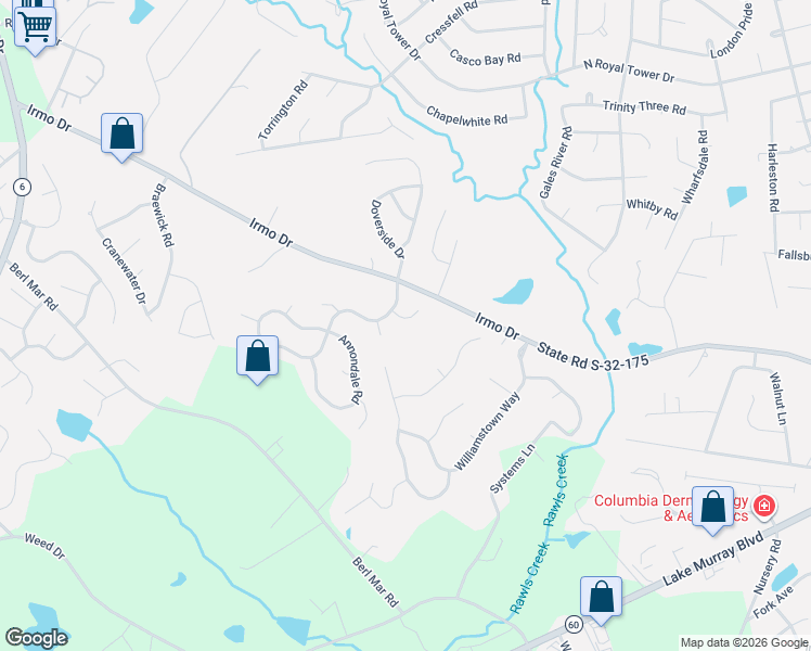 map of restaurants, bars, coffee shops, grocery stores, and more near 209 Acton Court in Columbia