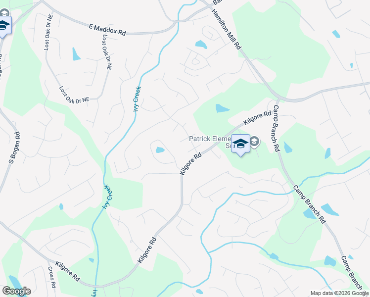 map of restaurants, bars, coffee shops, grocery stores, and more near 2612 Ambria Drive in Buford