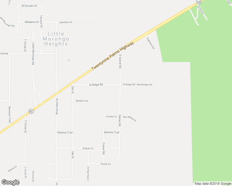 map of restaurants, bars, coffee shops, grocery stores, and more near 8960 South Samel Road in Morongo Valley