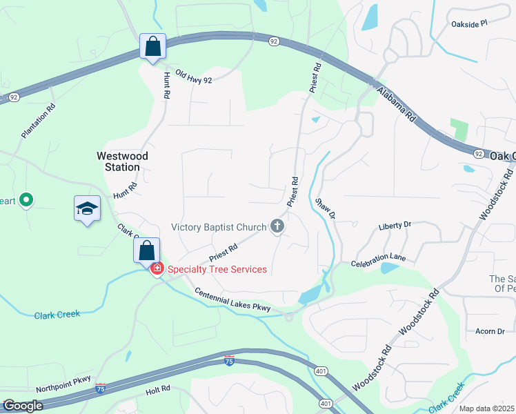 map of restaurants, bars, coffee shops, grocery stores, and more near 437 Livingston Point in Acworth