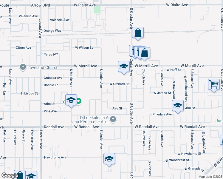 map of restaurants, bars, coffee shops, grocery stores, and more near 695 West Vodden Street in Bloomington
