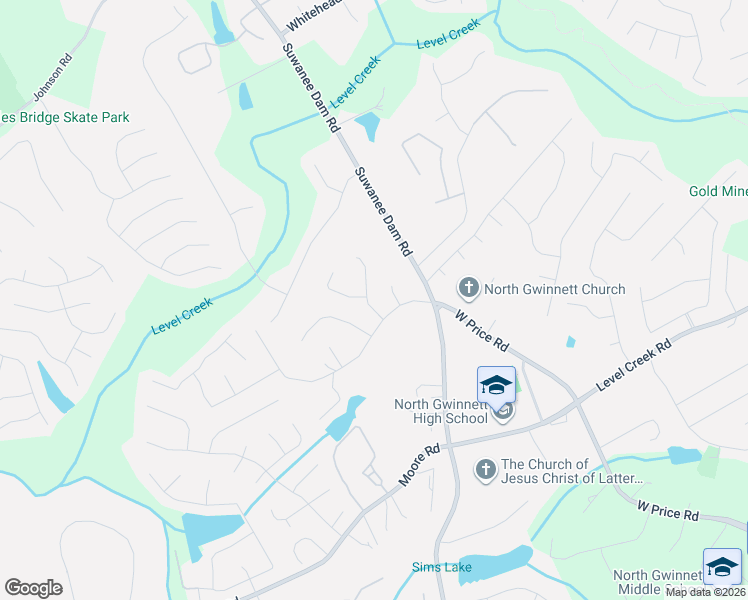map of restaurants, bars, coffee shops, grocery stores, and more near 5062 Aurelia Trail Northwest in Suwanee