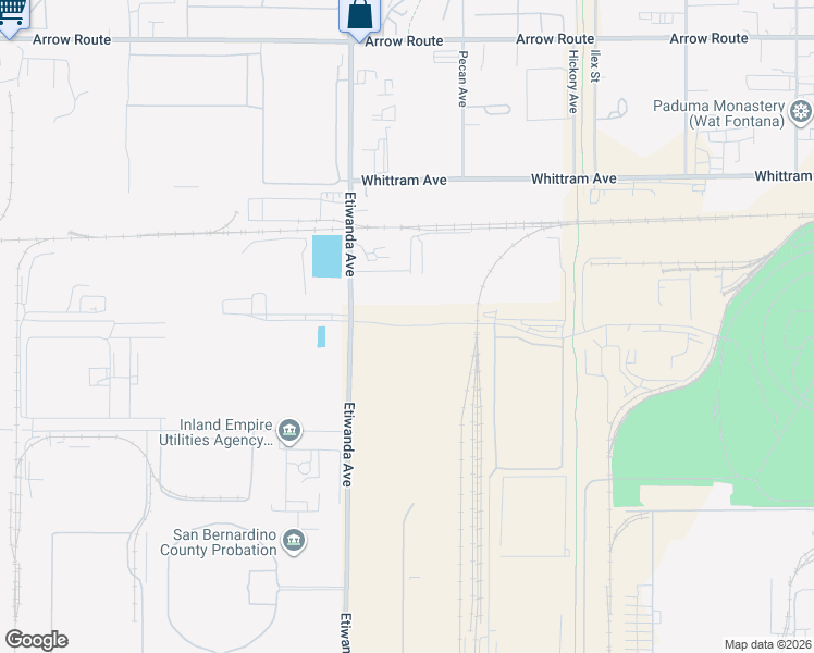 map of restaurants, bars, coffee shops, grocery stores, and more near 12951 Napa Street in Fontana