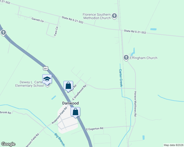 map of restaurants, bars, coffee shops, grocery stores, and more near 5010 Margo Lane in Effingham