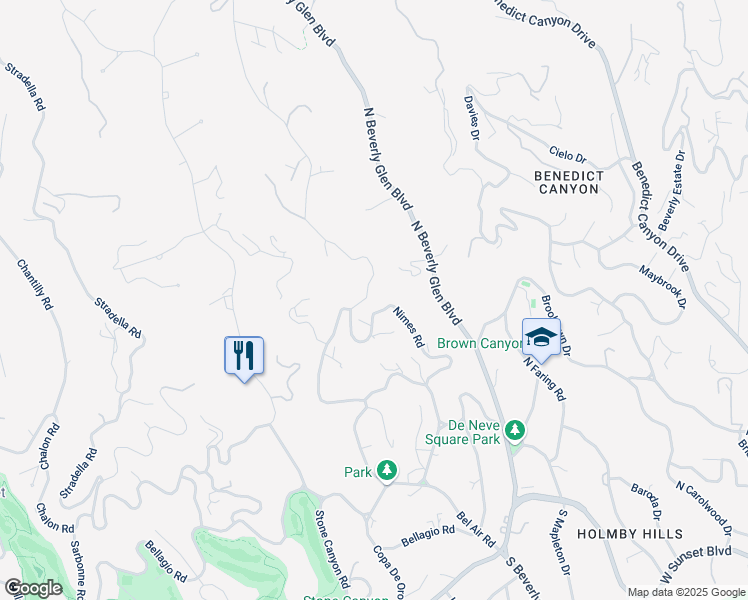 map of restaurants, bars, coffee shops, grocery stores, and more near 924 Bel Air Road in Los Angeles