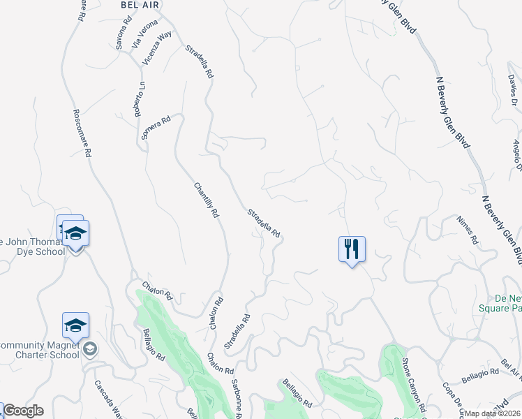 map of restaurants, bars, coffee shops, grocery stores, and more near 10696 Somma Way in Los Angeles