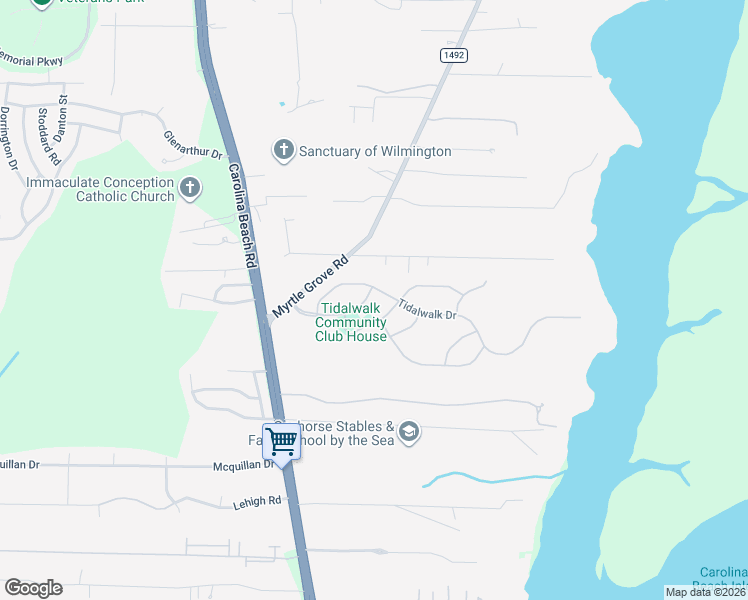 map of restaurants, bars, coffee shops, grocery stores, and more near 988 Tidalwalk Drive in Wilmington