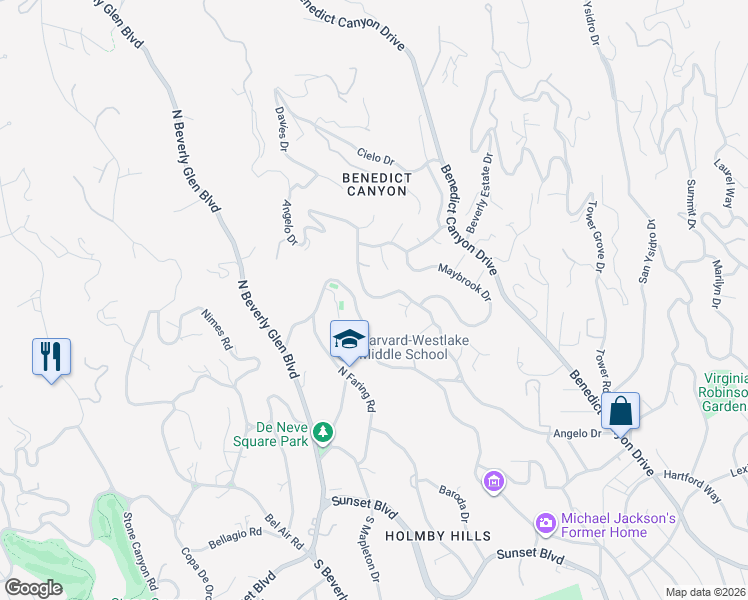 map of restaurants, bars, coffee shops, grocery stores, and more near 1163 Angelo Drive in Beverly Hills