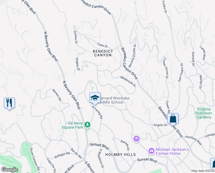 map of restaurants, bars, coffee shops, grocery stores, and more near 1141 Angelo Drive in Beverly Hills