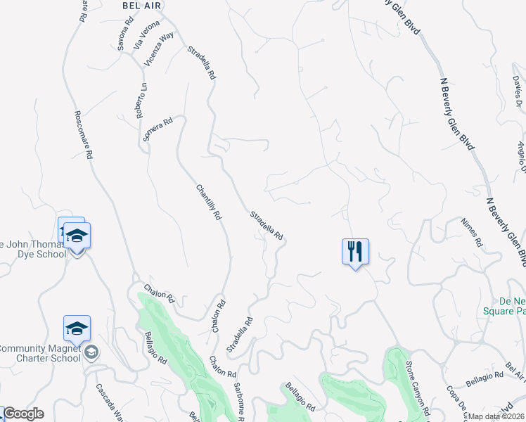 map of restaurants, bars, coffee shops, grocery stores, and more near 10696 Somma Way in Los Angeles