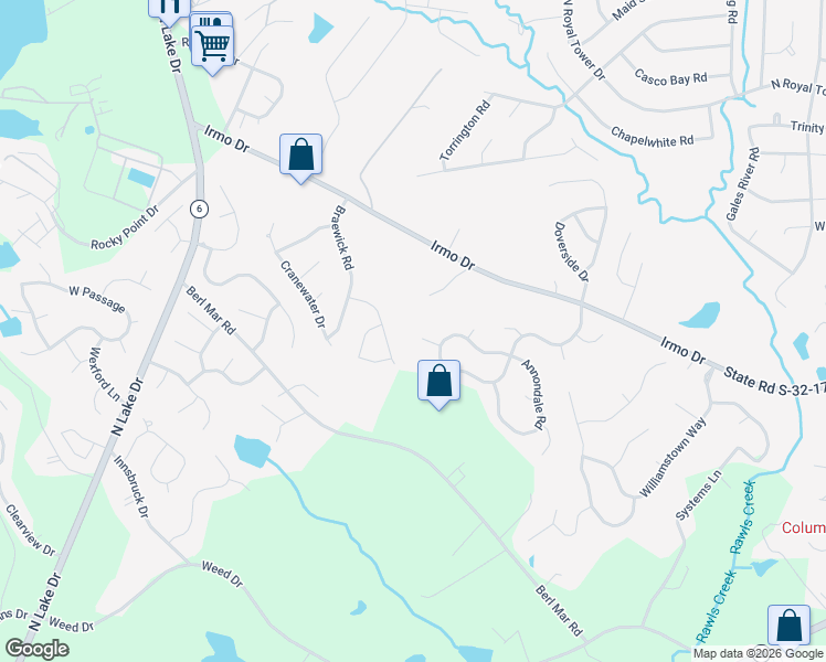 map of restaurants, bars, coffee shops, grocery stores, and more near 612 Somerton Court in Columbia
