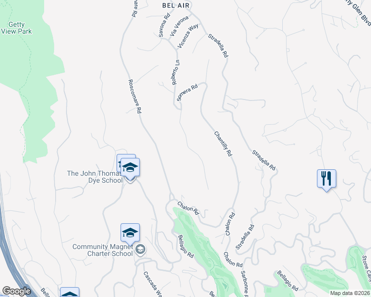 map of restaurants, bars, coffee shops, grocery stores, and more near 1041 Somera Road in Los Angeles