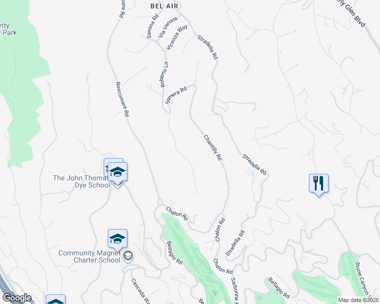 map of restaurants, bars, coffee shops, grocery stores, and more near 1046 Somera Road in Los Angeles