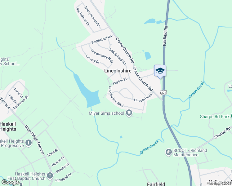 map of restaurants, bars, coffee shops, grocery stores, and more near 332 Lincoln Parkway in Columbia