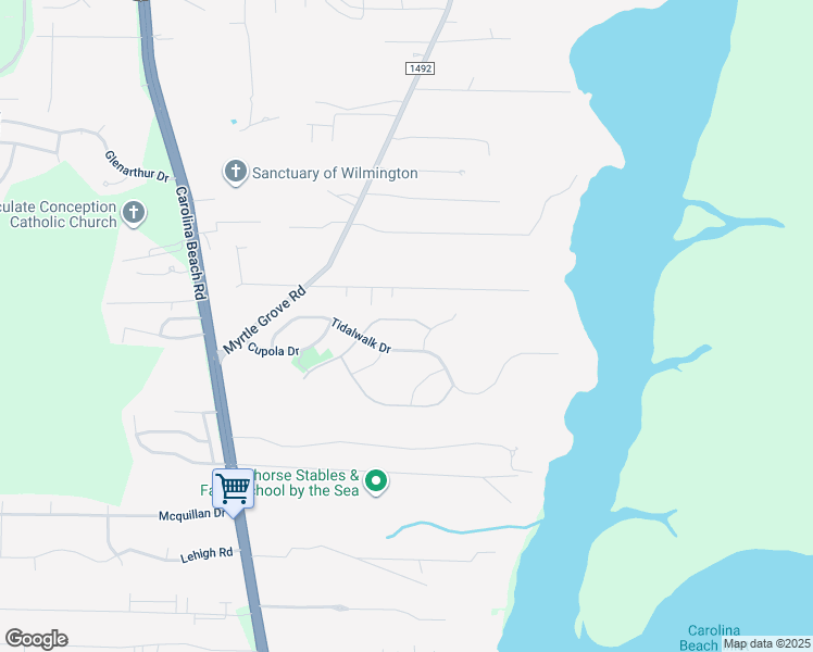 map of restaurants, bars, coffee shops, grocery stores, and more near 7813 Bonfire Drive in Wilmington