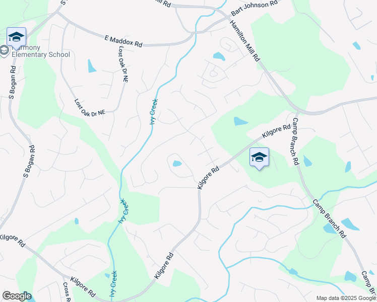 map of restaurants, bars, coffee shops, grocery stores, and more near 2623 Silver Dust Drive in Buford