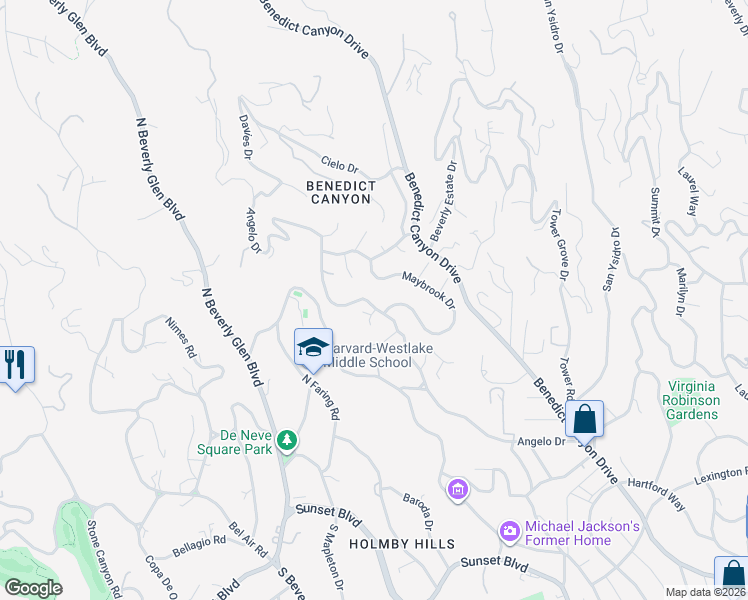 map of restaurants, bars, coffee shops, grocery stores, and more near 1120 Angelo Drive in Beverly Hills