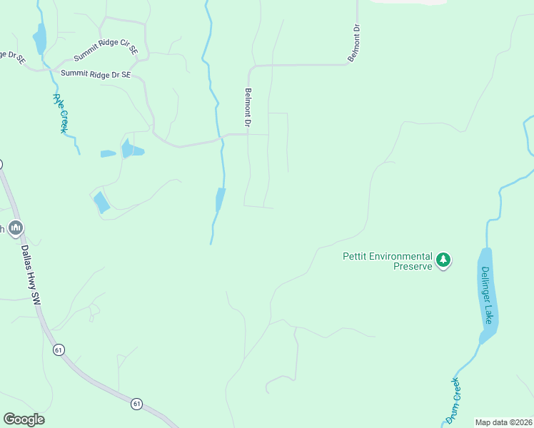 map of restaurants, bars, coffee shops, grocery stores, and more near Belmont Drive in Cartersville