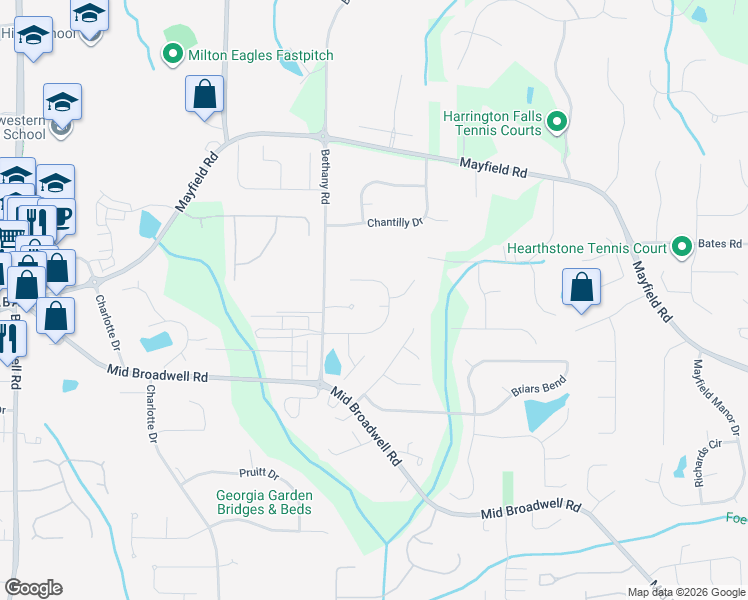 map of restaurants, bars, coffee shops, grocery stores, and more near 215 Chelsey Circle in Alpharetta