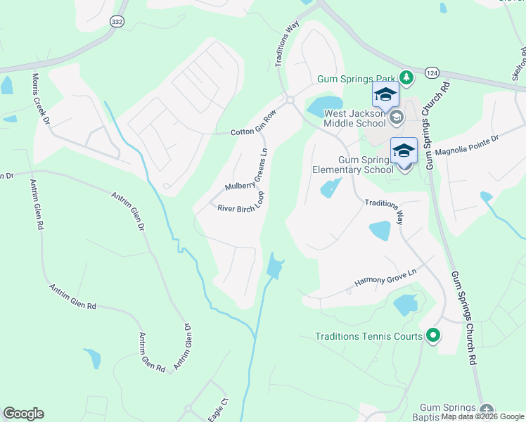 map of restaurants, bars, coffee shops, grocery stores, and more near 3465 River Birch Loop in Jefferson