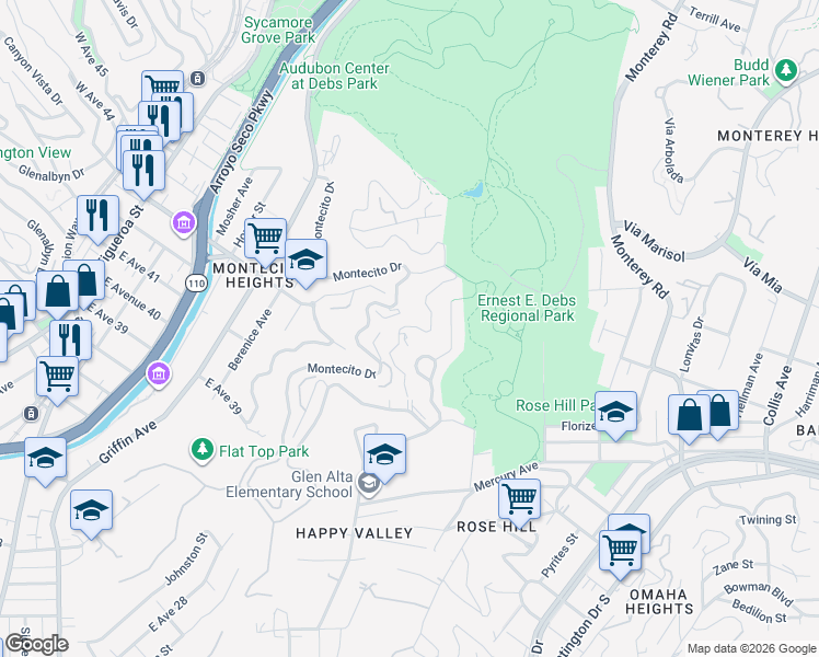 map of restaurants, bars, coffee shops, grocery stores, and more near 3760 Latrobe Street in Los Angeles