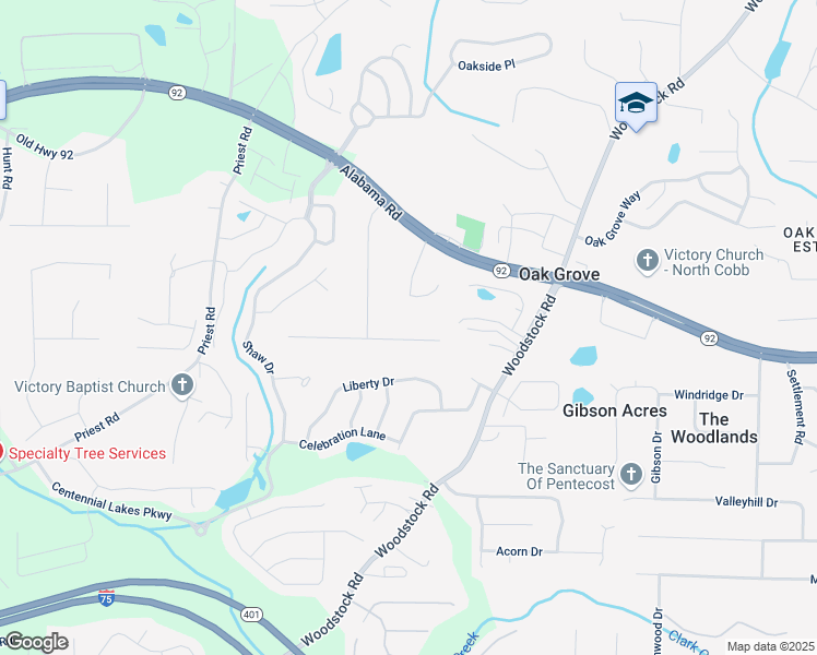 map of restaurants, bars, coffee shops, grocery stores, and more near 2472 Ramblewood Court in Acworth