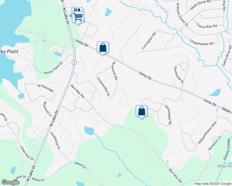 map of restaurants, bars, coffee shops, grocery stores, and more near 309 Braewick Road in Columbia