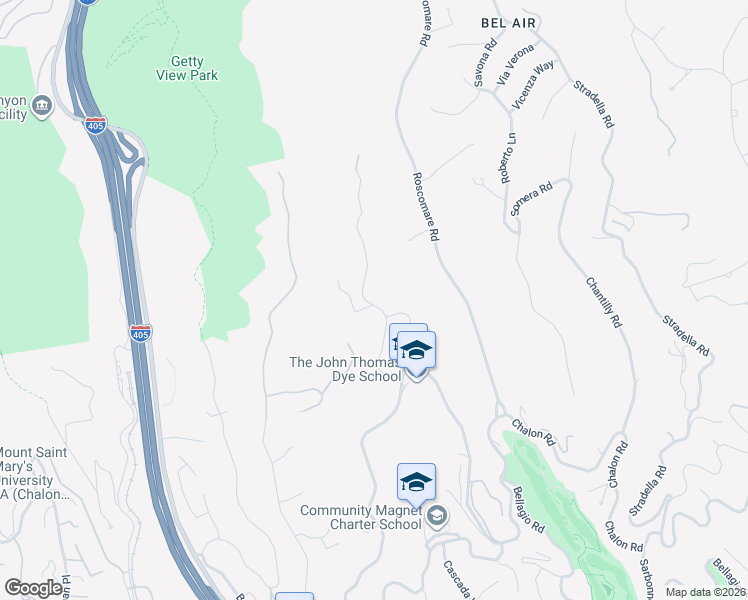map of restaurants, bars, coffee shops, grocery stores, and more near 1116 Linda Flora Drive in Los Angeles