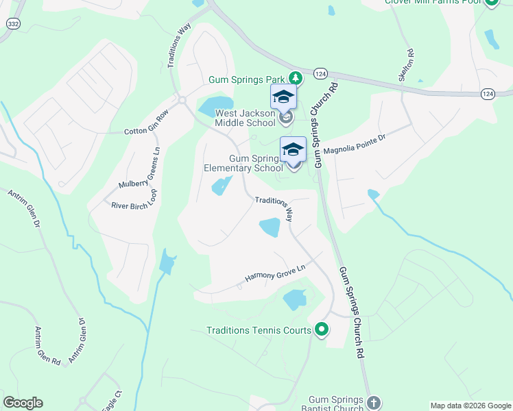 map of restaurants, bars, coffee shops, grocery stores, and more near 854 Traditions Way in Jefferson