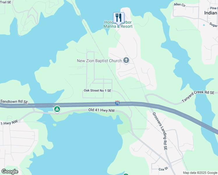 map of restaurants, bars, coffee shops, grocery stores, and more near 469 Morris Drive Southeast in Acworth