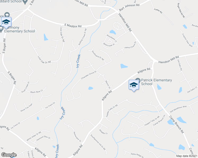 map of restaurants, bars, coffee shops, grocery stores, and more near 2623 Silver Dust Drive in Buford